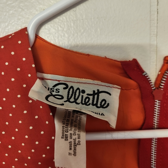 Vintage 60s Miss Elliette California Red Polka Dot Sleeveless Maxi Dress… - Picture 3 of 6